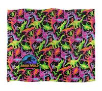 Jurassic World Neon Dino Pattern Silky Touch Super Soft Throw Blanket 152 X 127 Cm