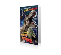 JURASSIC WORLD Official Grandson Birthday Card, Birthday Card for Grandson, JW012
