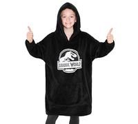 Jurassic World Oversized Blanket Hoodie for Boys, Dinosaur Gifts (Black)