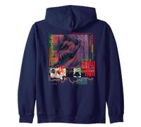Jurassic World Rebirth Distortus Rex Neon Hybrid Zip Hoodie