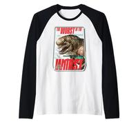 Jurassic World Rebirth Distortus Rex Worst of The Worst Raglan Baseball Tee