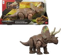 Mattel Jurassic World Rebirth Gigantic Thrashers Eotriceratops Dinosaur Figure Toy, Large Species, 2 Tail Activated Rampage Attacks, Digital Play , JGB93
