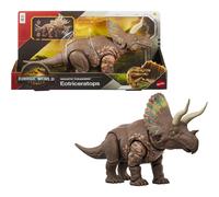 Mattel Jurassic World Rebirth Gigantic Thrashers Eotriceratops Dinosaur Figure Toy, Large Species, 2 Tail Activated Rampage Attacks, Digital Play , JGB93