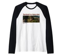 Jurassic World Rebirth Survival is A Long Shot T-Rex Frame Raglan Baseball Tee