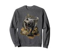 Jurassic World Rebirth Tyrannosaurus On The Attack Sweatshirt, Adult Unisex, Dark Heather Grey, Medium