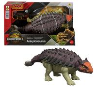 Mattel Jurassic World Rebirth Wild Roar Dinosaur Toy, Posable Ankylosaurus Figure, Tail Controlled Head Butt & Multi Attack & Sound, Digital Play, JGB90