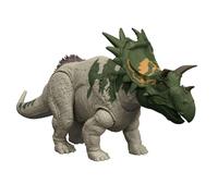 Mattel Jurassic World Rebirth Wild Roar Dinosaur Toy, Spiclypeus Posable Figure, Tail-Controlled Head Butt & Thrash Attack & Sound, Digital Play, JGB89