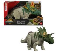 Mattel Jurassic World Rebirth Wild Roar Dinosaur Toy, Spiclypeus Posable Figure, Tail-Controlled Head Butt & Thrash Attack & Sound, Digital Play, JGB89