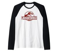 Jurassic World Red Scales Textured Logo Raglan Baseball Tee