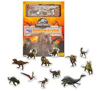 Jurassic World Refrigerator Magnets Set- Bundle with Jurassic World Fridge Magnets, Dinosaur Storybook, and More | Educational Dinosaur Magnets for Kids