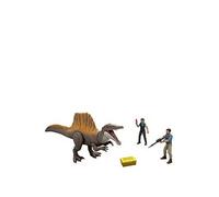Mattel Jurassic World Rebirth Storypack with Exclusive Spinosaurus, 1 Male and 1 Female Human Figures and Accessories, Spinosaurus Danger Game