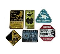 Jurassic World Scaled Prop Replica Metal Warning Signs - Factory Entertainment