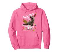 Jurassic World T-Rex Naughty List Pullover Hoodie, Adult Unisex, Bright Pink, Medium