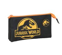 JURASSIC WORLD - Triple Pencil Case, Children's Pencil Case, Ideal for School Age Children, Comfortable and Versatile, Quality and Resistance, 22 x 3 x 12 cm