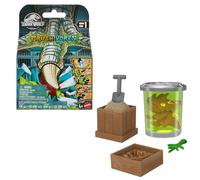 Jurassic World Unboxing Crushivores Mini Dinosaur Toy Figure in Rip-Open Package with Multiple Compounds & Surprises, Feeding Play, HVB29
