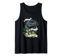 Jurassic World Velociraptor Life Finds Way Retro Tattoo Logo Tank Top