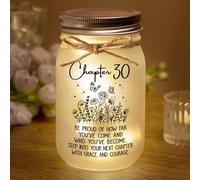Juratar 30th Birthday Gifts for Women Her, Chapter 30 Mason Jar Night Light