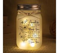 Juratar Auntie Gifts for Christmas, Auntie Birthday Gifts, Mason Jar Night Lights for Aunty Aunt, Best Aunty Christmas Birthday Gift from Niece Nephew, Presents for Aunt on Mothers Day Thanksgiving