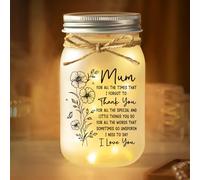 Juratar Christmas Gifts for Mum, Mum Birthday Gifts, Mason Jar Night Lights for Mama Mummy, Christmas Birthday Gift for Mums from Daughter Son, Presents for Mums on Mothers Day Thanksgiving