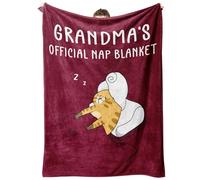 Juratar Grandma Gifts, Grandma Birthday Gifts, Flannel Blanket Grandmas Gift for Mothers Day Thanksgiving Christmas, Soft Throw Blankets for Grandmas, 50" x 60" Burgundy