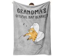 Juratar Grandma Gifts, Grandma Birthday Gifts, Flannel Blanket Grandmas Gift for Mothers Day Thanksgiving Christmas, Soft Throw Blankets for Grandmas, 50" x 60" Grey