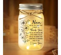 Juratar Nan Gifts for Christmas, Nan Birthday Gifts, Mason Jar Night Lights for Nana Nanny, Christmas Birthday Gift for Nans from Grandchildren, Presents for Nanna on Mothers Day Thanksgiving