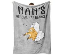 Juratar Nan Gifts, Nan Birthday Gifts, Flannel Blanket Nans Gift for Mothers Day Thanksgiving Christmas, Soft Throw Blankets for Nans, Nana, Nanny, Grandma, 50" x 60" Grey