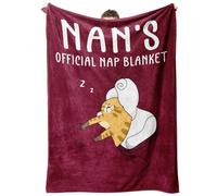 Juratar Nan Gifts, Nan Birthday Gifts, Flannel Blanket Nans Gift for Mothers Day Thanksgiving Christmas, Soft Throw Blankets for Nans, Nana, Nanny, Grandma, 50" x 60" Burgundy