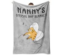 Juratar Nanny Gifts, Nanny Birthday Gifts, Flannel Blanket Nannies Gift for Mothers Day Thanksgiving Christmas, Soft Throw Blankets for Nannies, Nana, Nan, Grandma, 50" x 60" Grey