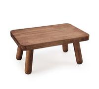 Jurath Wooden Step Stool for Adults Office's Step Stool Heavry Duty Stepping Stools for Office, Bedroom, Garden, Bathroom with Four Detachable and Assembled Legs Chocolate Brown (Classic 6.3" inch)