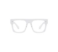 Jurchio Unisex Stylish Square Non-prescription Eyeglasses Glasses Flat Top Big Eyeglass Frames Large lens Clear Lens Eyewear (Transparent)
