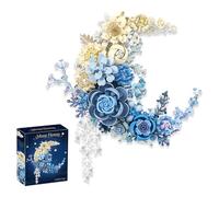 JurciCat 934 Pieces Flower Building Blocks Building Kit Bouquet with Flowers and Roses Artificial Flower Building Blocks Construction Kit Toy for Women Girls Birthday Mother's Day Christmas Home