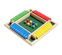 JurciCat Shut the box game 2-4 players 8 dice classic table games family wooden board math games For classroom home party or pub