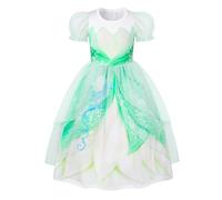 Jurebecia Frog Princess Costumes for Little Girls Fariy Dress Up Halloween Cosplay Christmas Fancy Party Dresses Light Green 3-4 Years