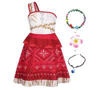 Jurebecia Halloween Costumes for Girls Ocean Adventure Princess Dressing up Costume with Accessories Birthday Fancy Dress Kids World Book Day Costumes for Girls Red 3-4 Years