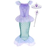 Jurebecia Mermaid Dress Princess Dresses Little Girls Mermaid Costume Birthday Party Sequin Outfit with Accessories World Book Day Costumes for Girls Green 2-3 Years