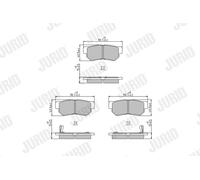 JURID 572557J Brake Pad Set, disc brake for HYUNDAI,KIA,SSANGYONG