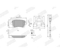 Jurid Brake Pad Set 573220J - Disc Brake, fits VW Transporter/Caravelle/Multivan Mk V