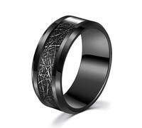Jurikko 8MM Tungsten Rings for Men Classic Wending Band Engagement Promise Rings for Him Matte Finish Double Blue Groove Comfort Fit Size 7-12, 7 UK, Tungsten Carbide, No Gemstone