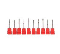Juroupi 10Pcs Nail Drill Bits Nail Polishing Burr Manicure Pedicure Accessory Tool Set (F11-F20)