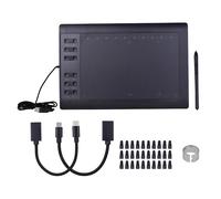 Juroupi 10x6 Inch Professional Graphics Drawing Tablet 12 Express Keys with 8192 Levels Support PC Laptop Connection (Package 2)