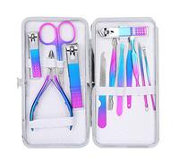 Juroupi 12pcs Nail Clipper Set Eyebrow Scissors Dead Skin Pusher Manicure Pedicure Kit