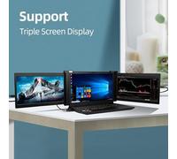 Juroupi 15.4 Inch Portable Triple-Screen Monitor Laptop Expansion Screen 1920 * 1080 Resolution Easy Installation for 15.6-17.3 Inch Laptop (13.3 inch)