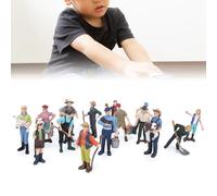 Juroupi 16pcs Simulation Farm Character Model Set Farmer Miniature Toy Figure Educational Toys