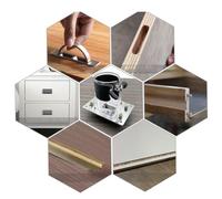 Juroupi 2 in 1 Fastener Slotting Bracket Woodworking Router Base 65mm Trimming Machine Base Slotting Guide Locator with Milling Cutter for Cabinet Wardrobe Furniture