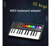 Juroupi 25 Key MIDI Keyboard Controller Professional Electronic Intelligent Portable Arranging Strike Pad Keyboard Piano Lightweight USB 5V/1A Type-C OLED Display
