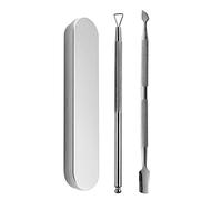 Juroupi 2Pcs Gel Nail Polish Removal Tool Stainless Steel Dead Skin Cuticle Peeler Scraper Cuticle Pusher & Spoon Double-ended Nail Cleaner Manicure & Pedicure Tools With