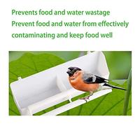 Juroupi 2PCS Plastic Bird Feeding Bowl Double Bird Cage Water Food Feeder Caged Plate Feeder Water Bowl White (White)
