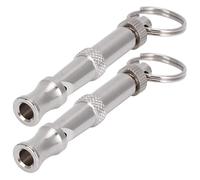 Juroupi 2pcs Stainless Steel Ultrasonic Whistle Portable Trainer Training Tool for Dog Pigeons Birds