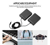 Juroupi 3.5mm Interface Compact Sustain Pedal Universal Dual Pedal for Musical Instruments Portable Folding Piano Electronic Keyboard Electronic Foldable Drum